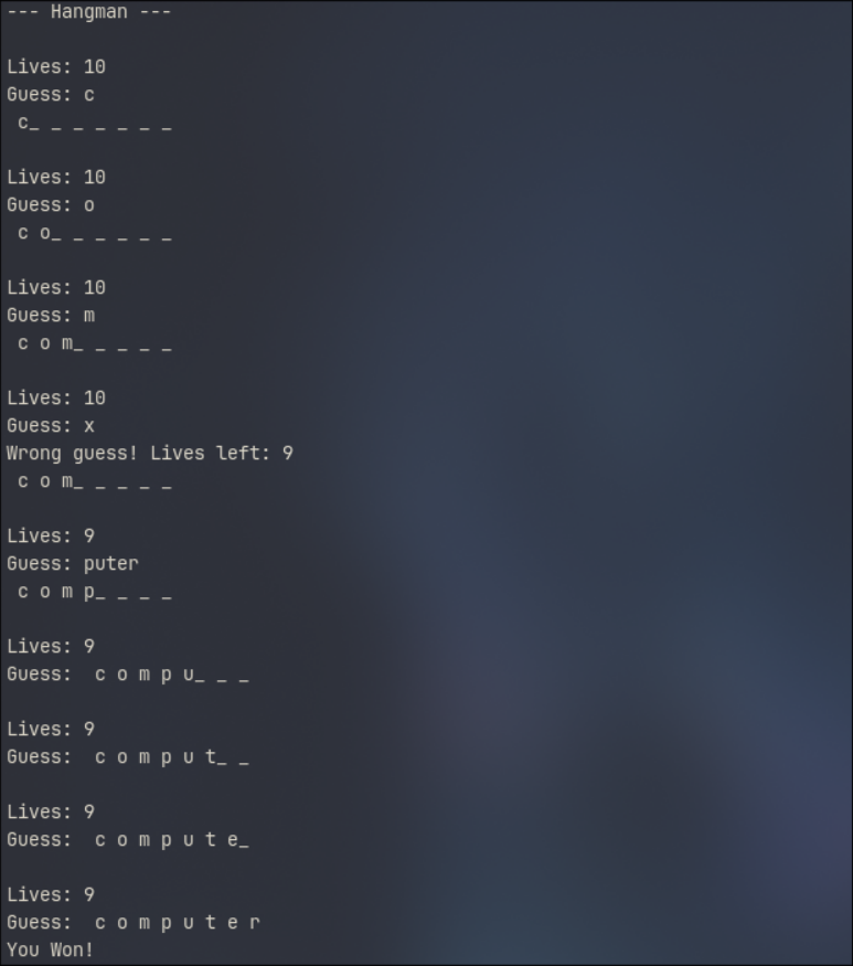 Hangman Screenshot